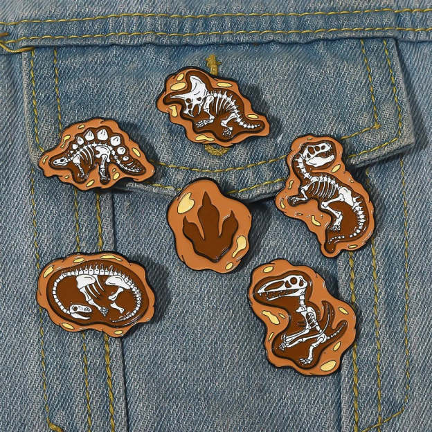 Dinosaur Fossils Enamel Pins - Geeksoutfit