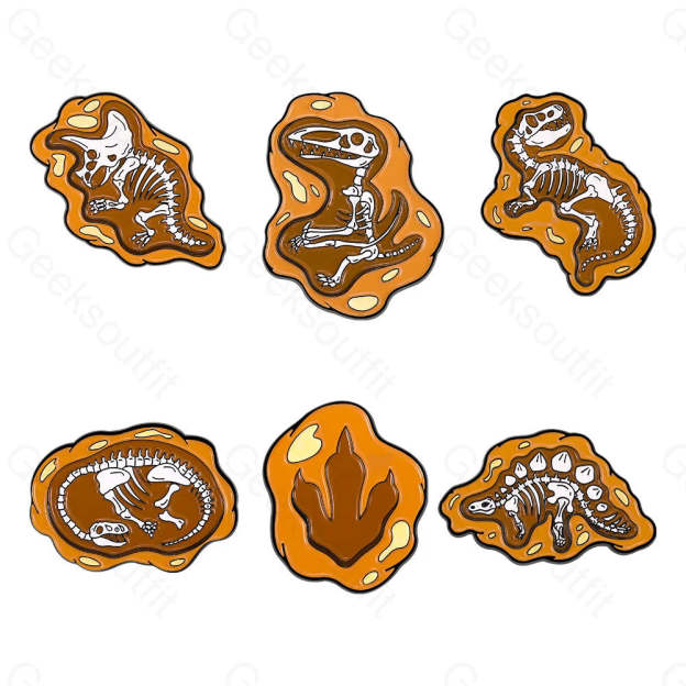 Dinosaur Fossils Enamel Pins