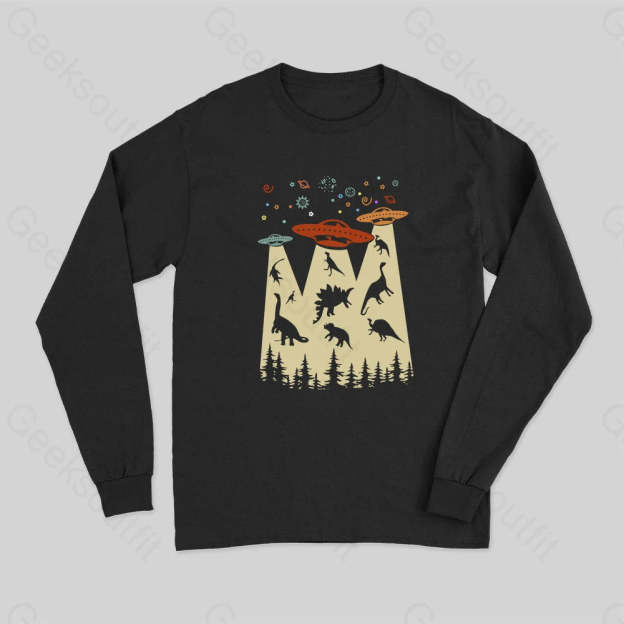 Dinosaur Planet Long Sleeve T-Shirt Black / S