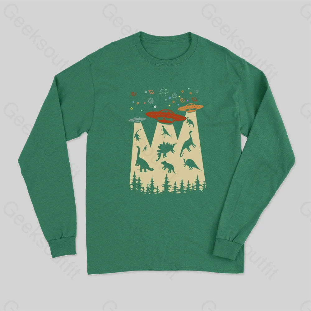 Dinosaur Planet Long Sleeve T-Shirt Green / S