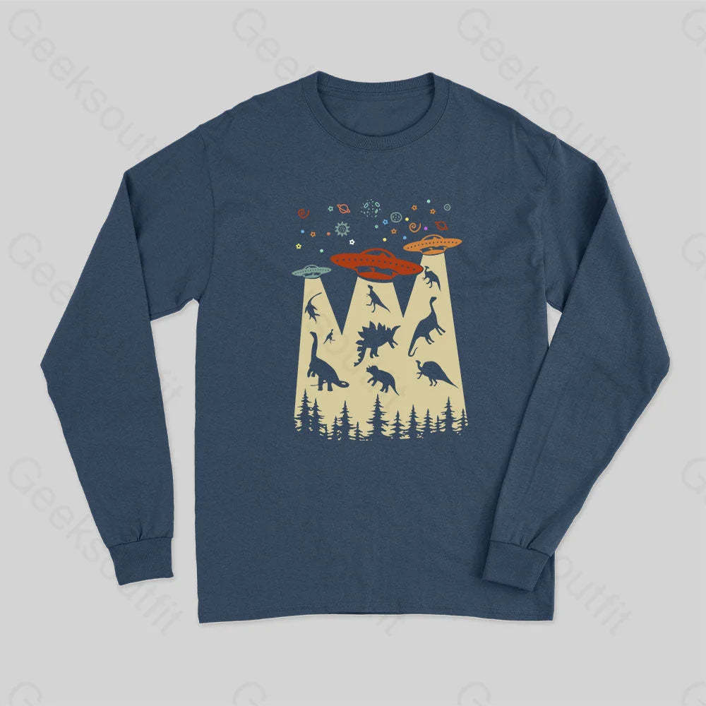 Dinosaur Planet Long Sleeve T-Shirt Navy / S