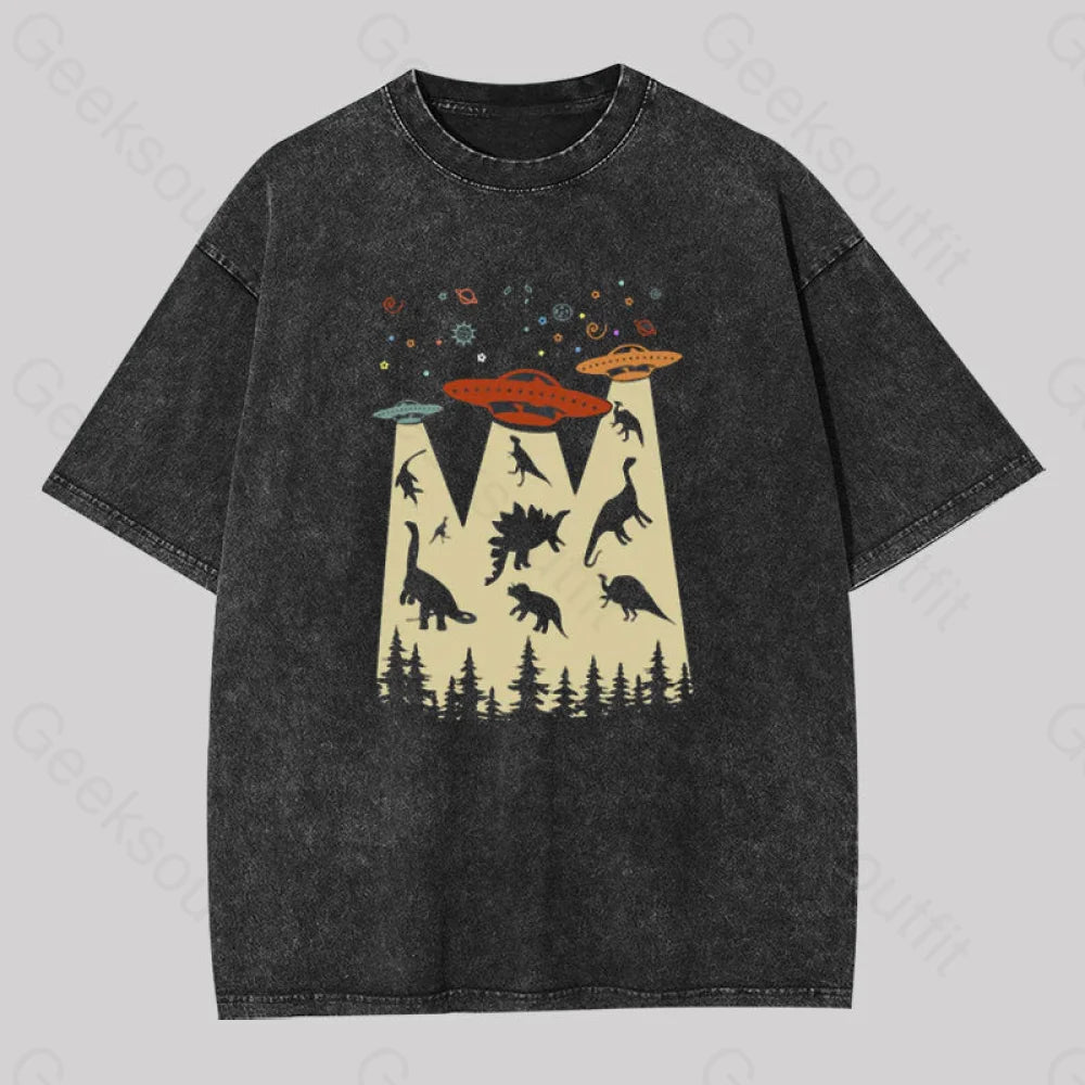 Dinosaur Planet Washed T-Shirt Black / S