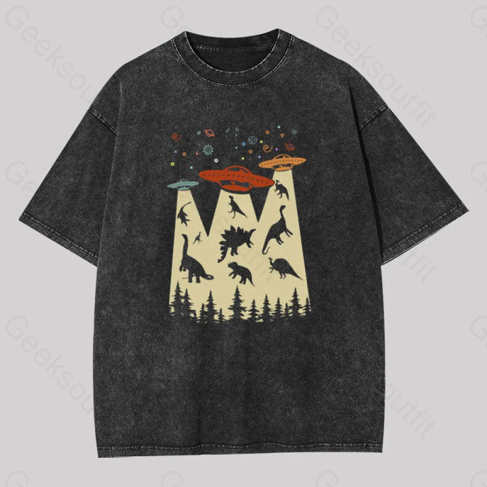 Dinosaur Planet Washed T-Shirt Black / S