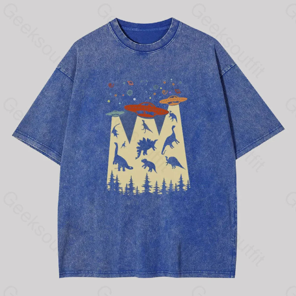 Dinosaur Planet Washed T-Shirt Blue / S