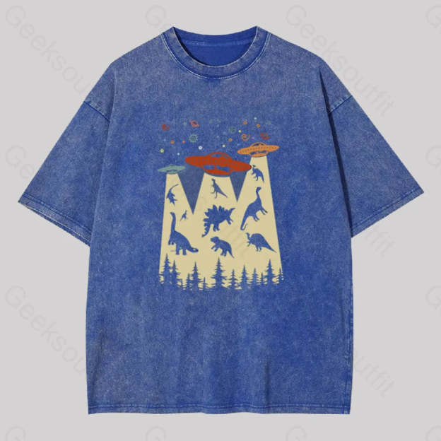 Dinosaur Planet Washed T-Shirt Blue / S