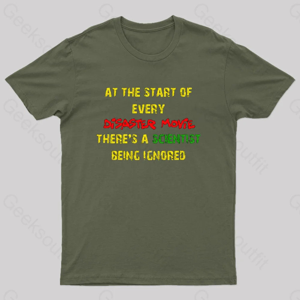 Disaster Movies Scientist T-Shirt Army Green / S