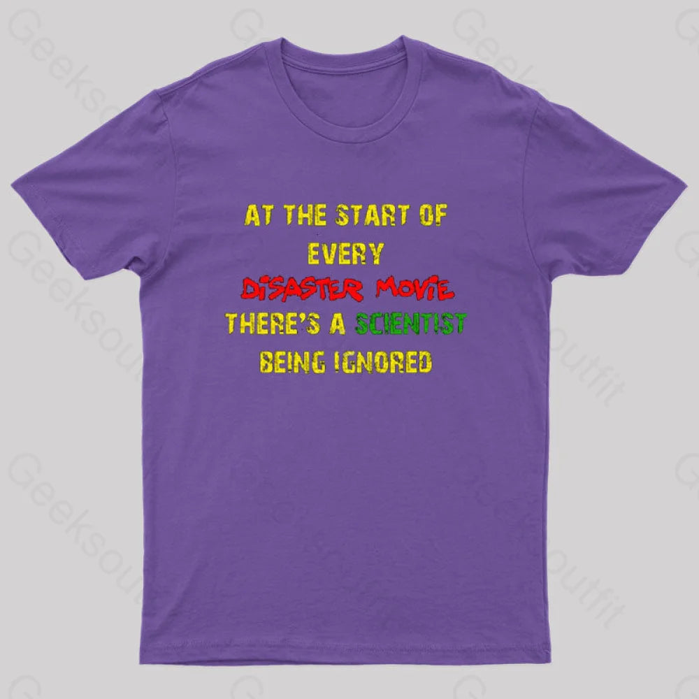 Disaster Movies Scientist T-Shirt Purple / S