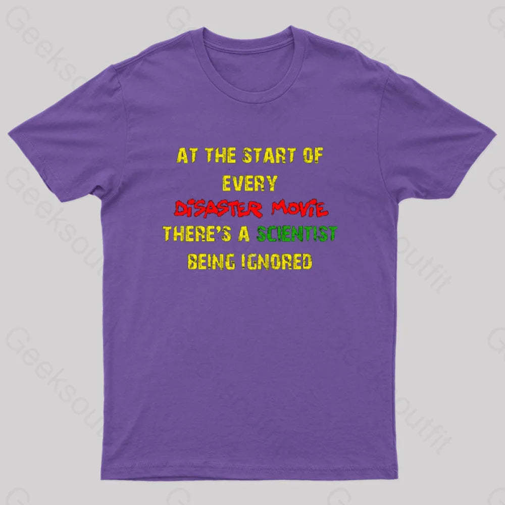 Disaster Movies Scientist T-Shirt Purple / S