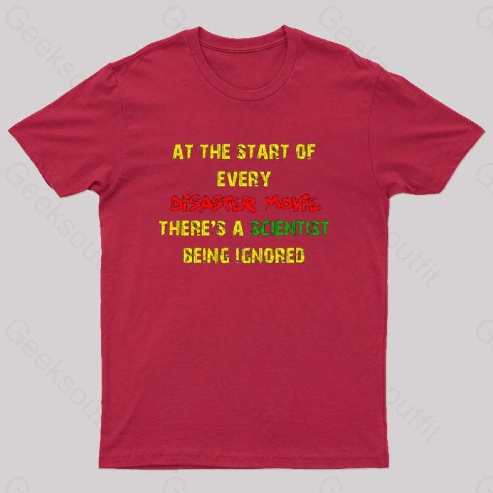 Disaster Movies Scientist T-Shirt Red / S
