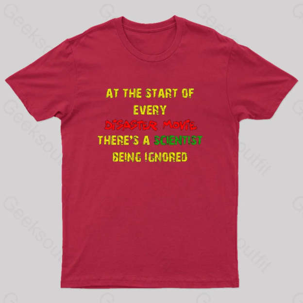 Disaster Movies Scientist T-Shirt Red / S