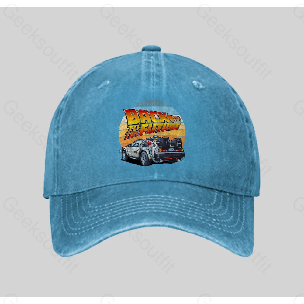 Dmc Delorean Washed Vintage Baseball Cap Blue