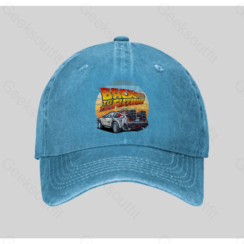Dmc Delorean Washed Vintage Baseball Cap Blue