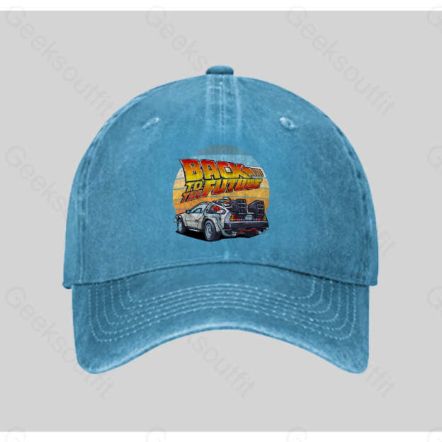 Dmc Delorean Washed Vintage Baseball Cap Blue