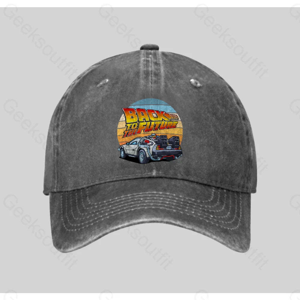 Dmc Delorean Washed Vintage Baseball Cap Grey
