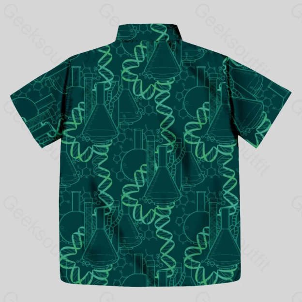DNA Science World Button Up Pocket Shirt - Geeksoutfit
