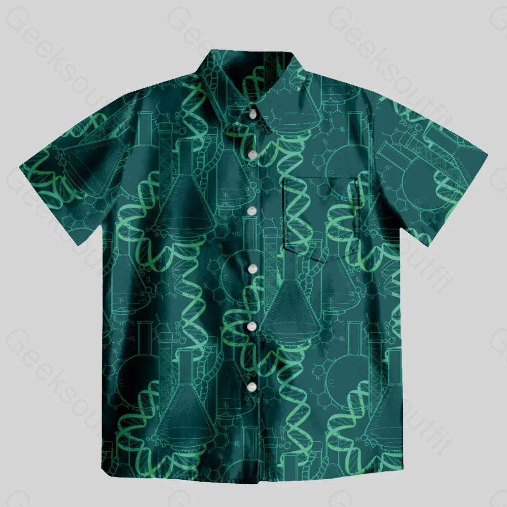 DNA Science World Button Up Pocket Shirt - Geeksoutfit