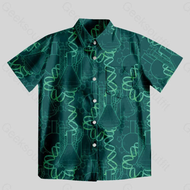 DNA Science World Button Up Pocket Shirt - Geeksoutfit