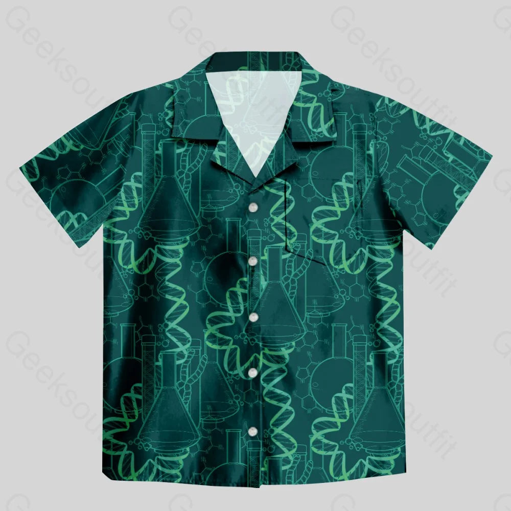 DNA Science World Button Up Pocket Shirt - Geeksoutfit