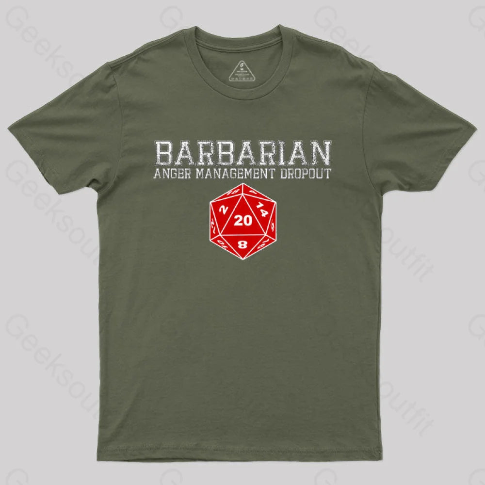 Dnd Barbarian T-Shirt Army Green / S