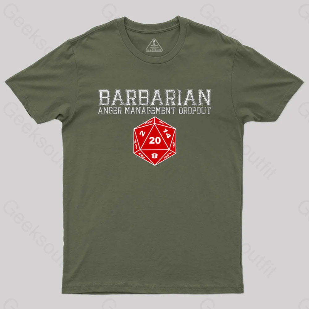 Dnd Barbarian T-Shirt Army Green / S