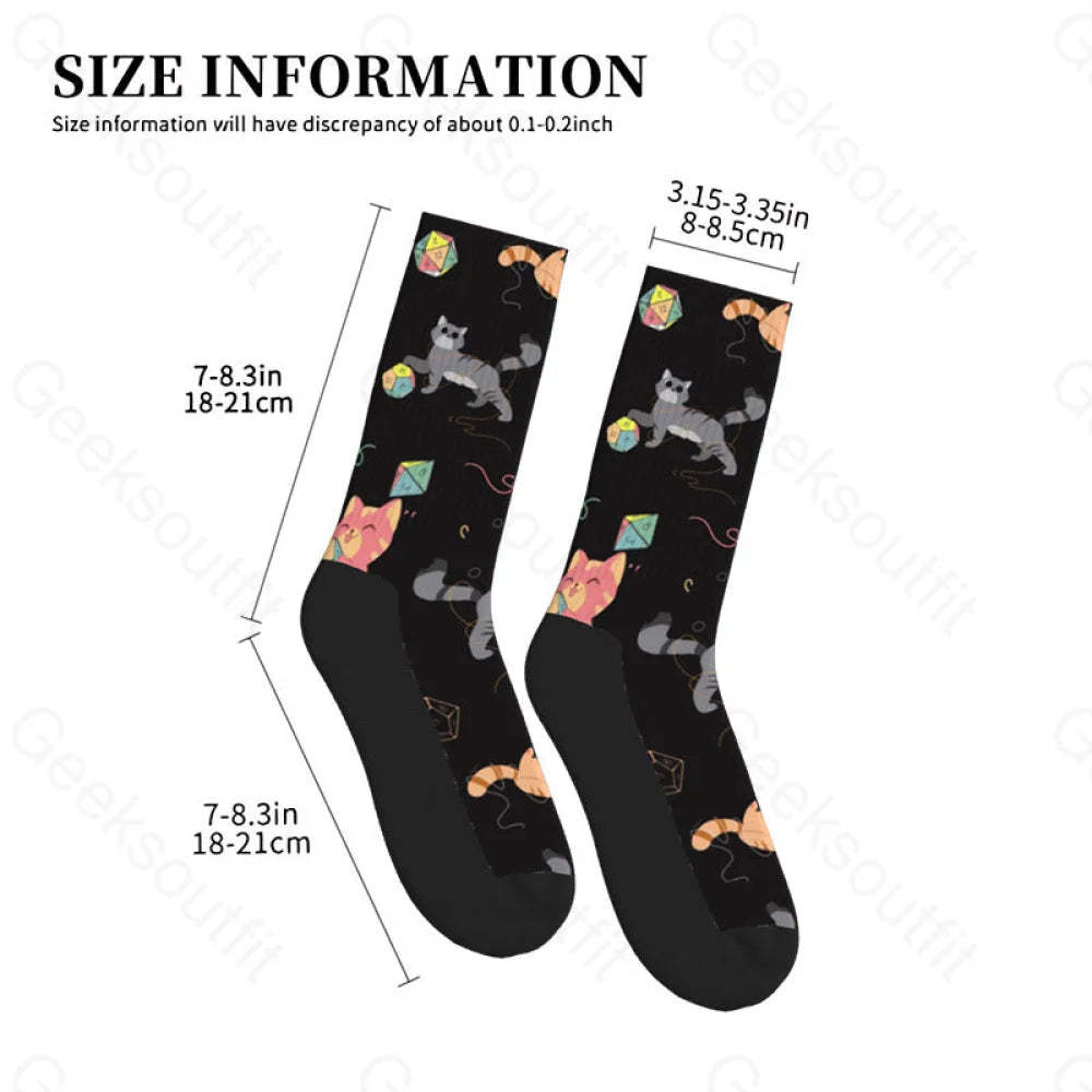Dnd Dice Cat Men’s Socks
