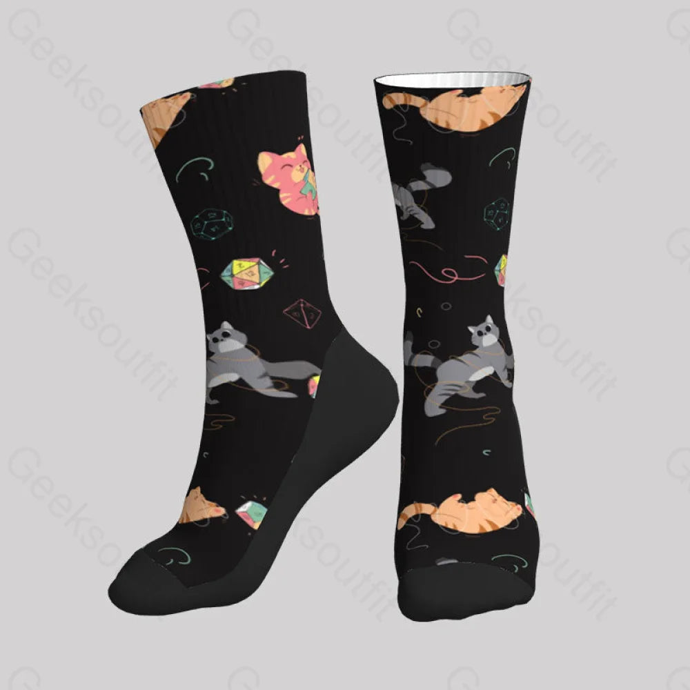 Dnd Dice Cat Men’s Socks