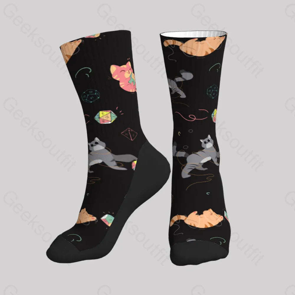 Dnd Dice Cat Men’s Socks