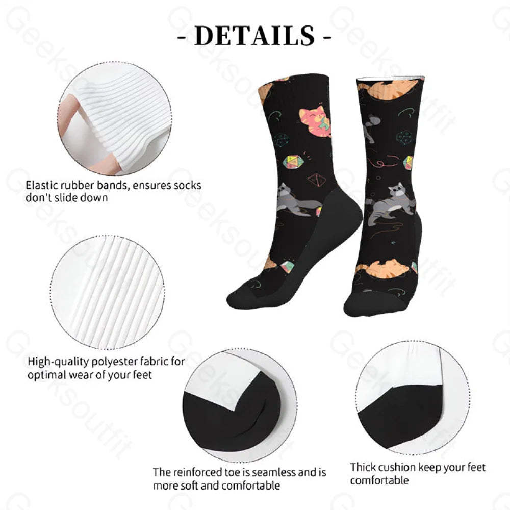 Dnd Dice Cat Men’s Socks