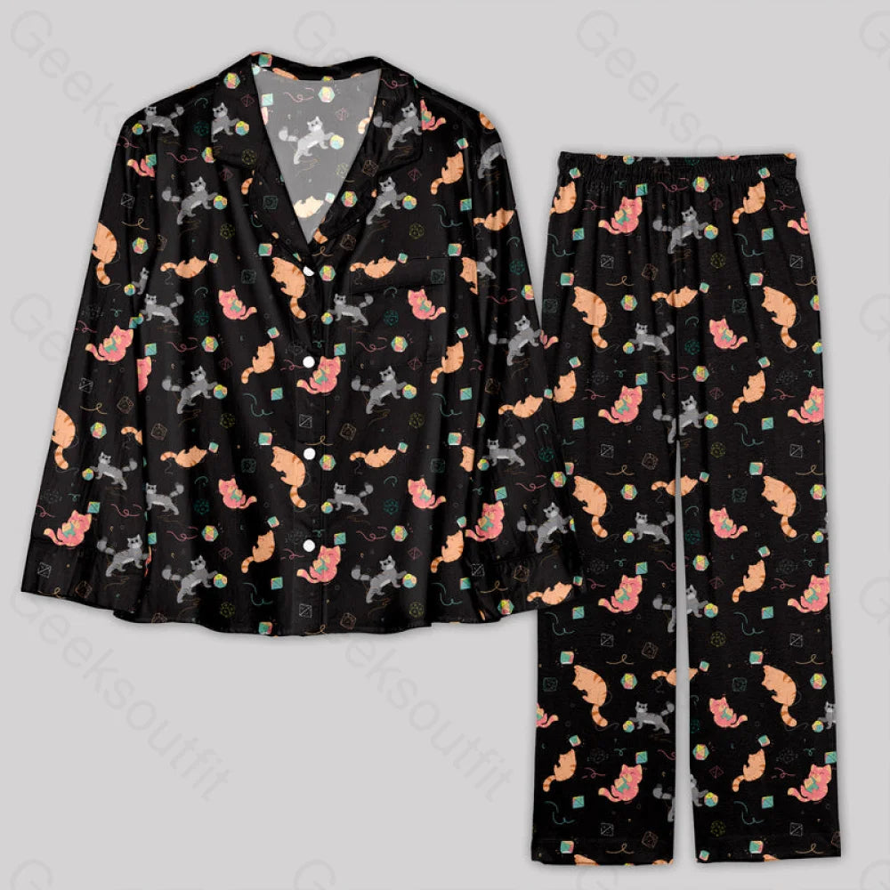 Dnd Dice Cat Pajamas Set S / Geekpj0117 Yc