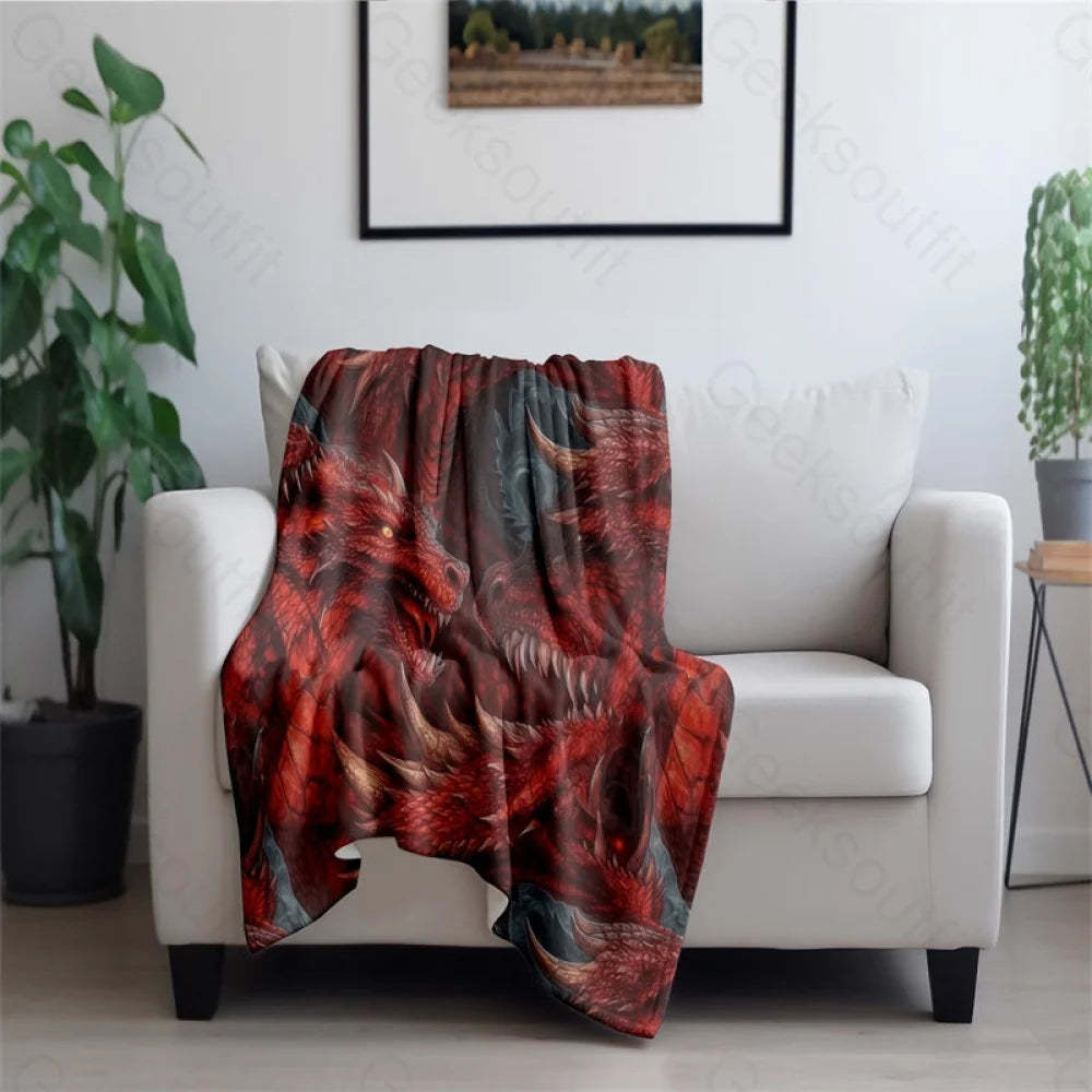 Dnd Domineering Dragon Flannel Blanket
