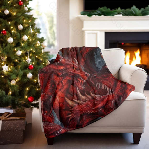 Dnd Domineering Dragon Flannel Blanket 74*101Cm / Geekfb003