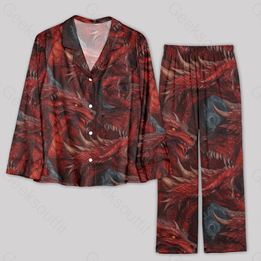 Dnd Domineering Dragon Pajamas Set S / Geekpj0035 Yc