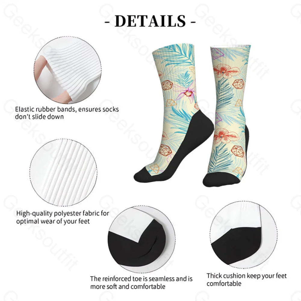 Dnd Plants And Polyhedral Dice Men’s Socks