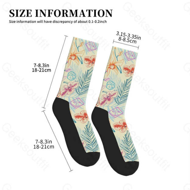 Dnd Plants And Polyhedral Dice Men’s Socks