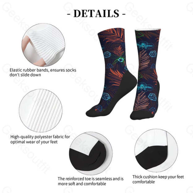 Dnd Plants And Polyhedral Dice Men’s Socks