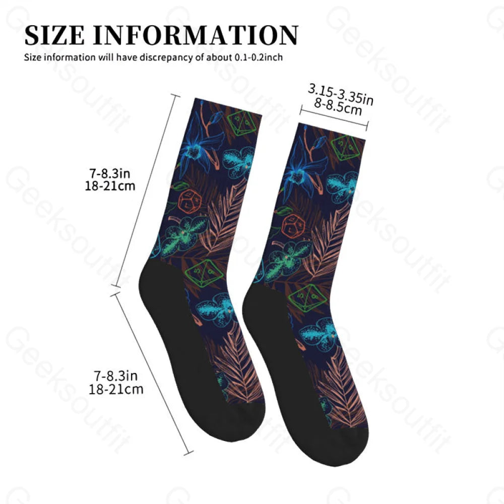 Dnd Plants And Polyhedral Dice Men’s Socks