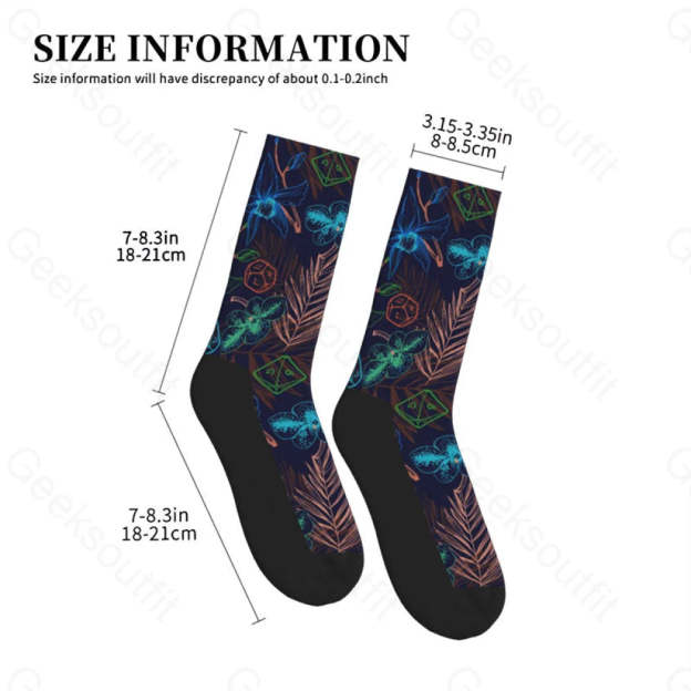 Dnd Plants And Polyhedral Dice Men’s Socks