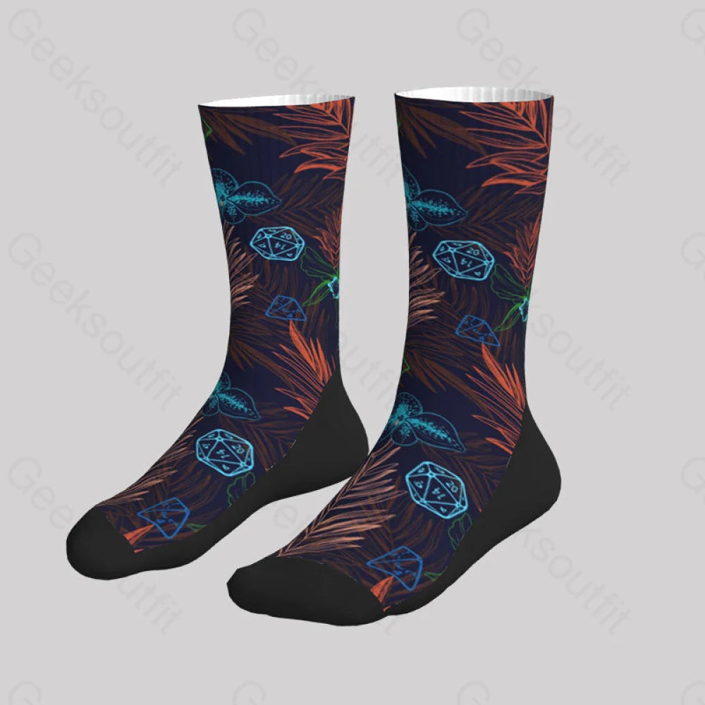Dnd Plants And Polyhedral Dice Men’s Socks Sks062