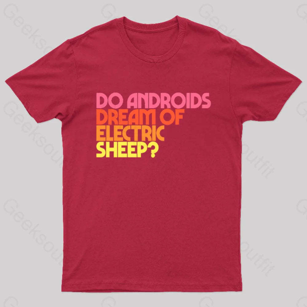 Do Androids Dream Of Electric Sheep Nerd T-Shirt Red / S