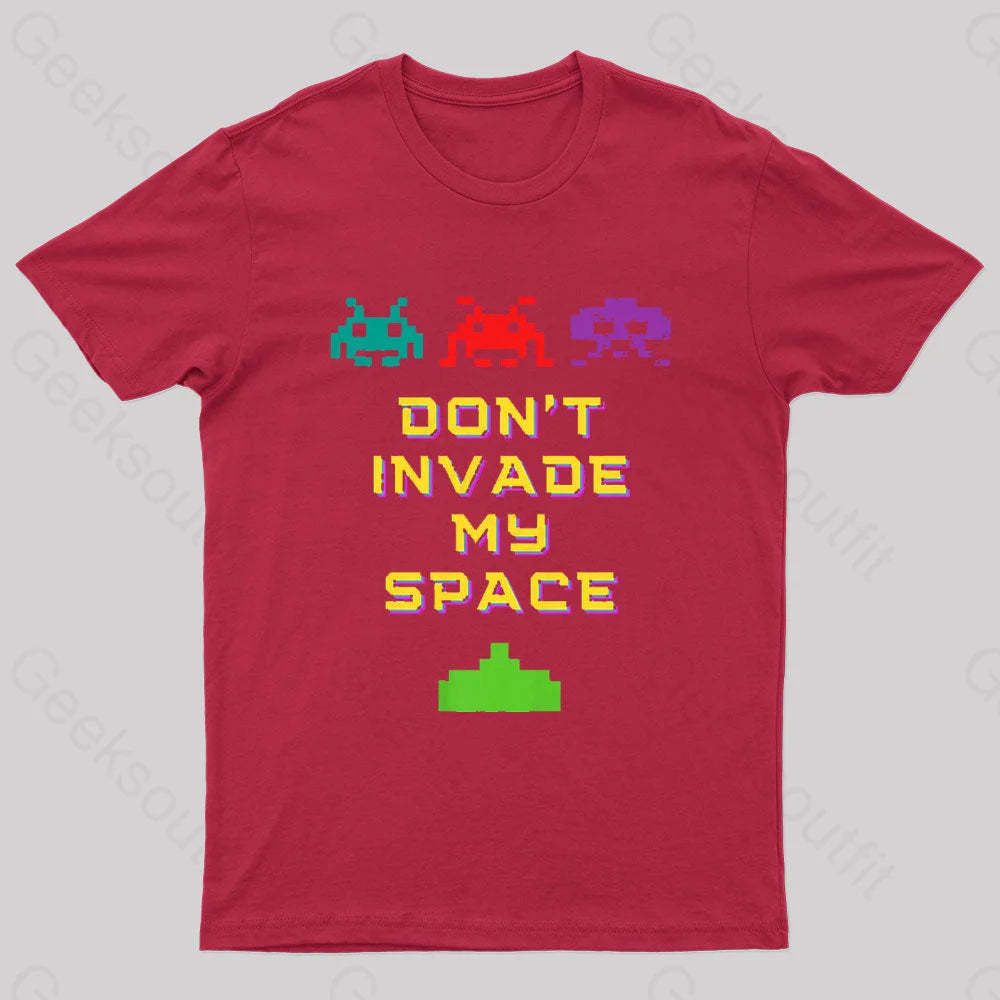 Do Not Invade My Space Nerd T-Shirt Red / S