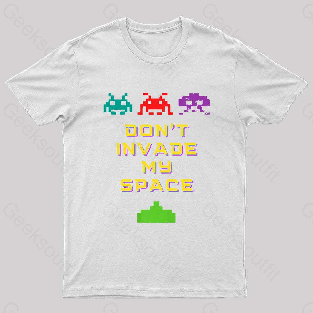 Do Not Invade My Space Nerd T-Shirt White / S