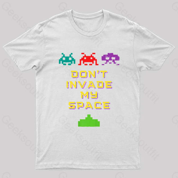 Do Not Invade My Space Nerd T-Shirt White / S