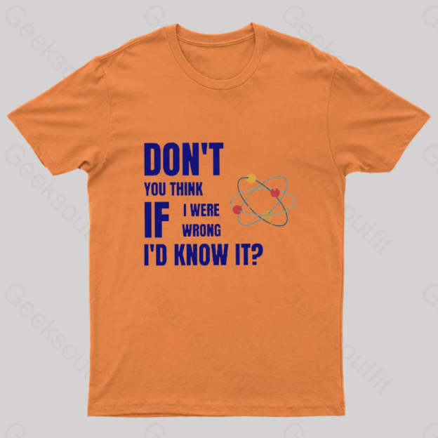 Do Not You Think If I Were Wrong Nerd T-Shirt Orange / S