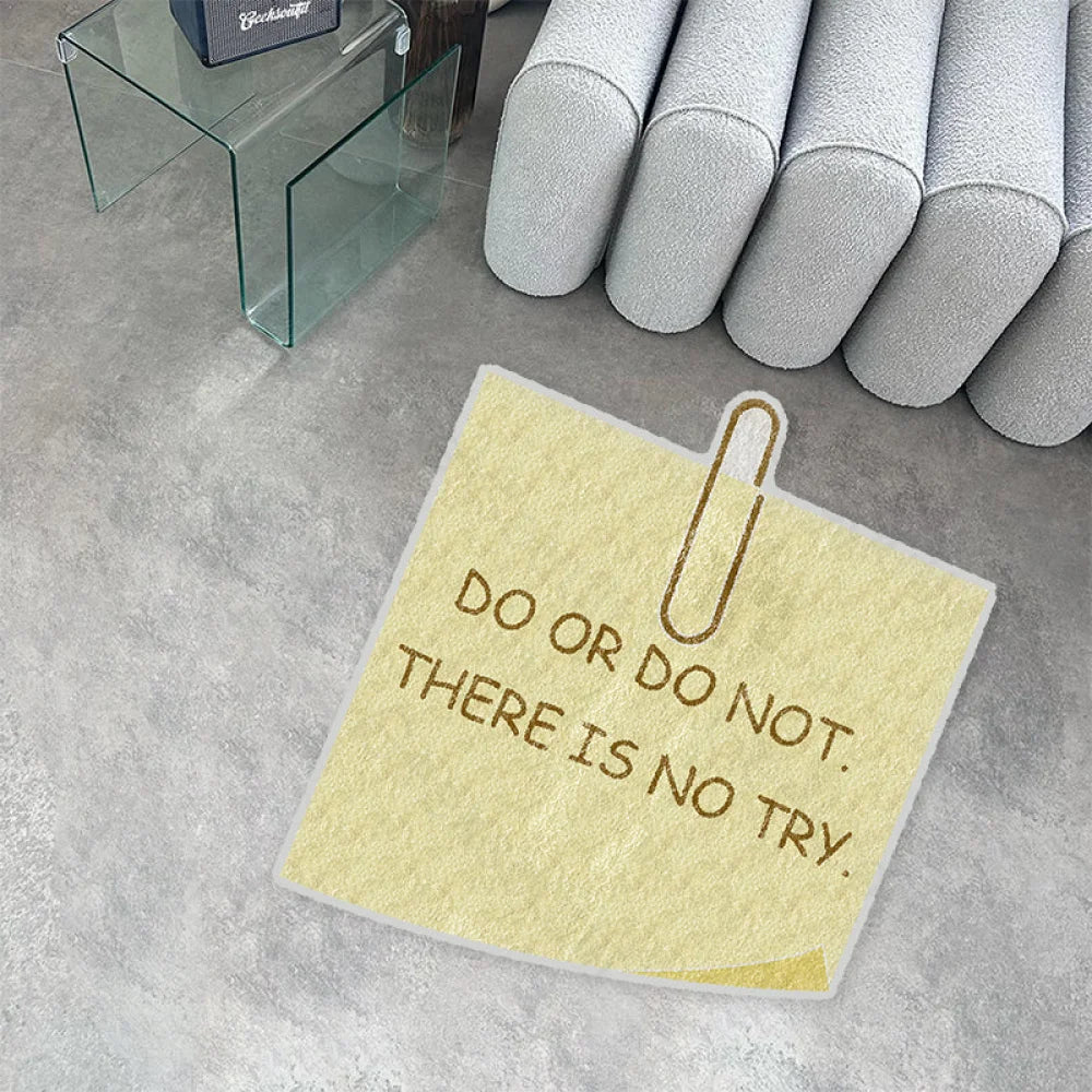 Do Or Not Sticky Notes Funny Imitation Wool Rug 80Cm