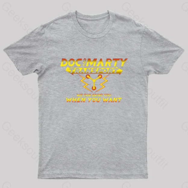 Doc And Marty Transport Nerd T-Shirt Grey / S
