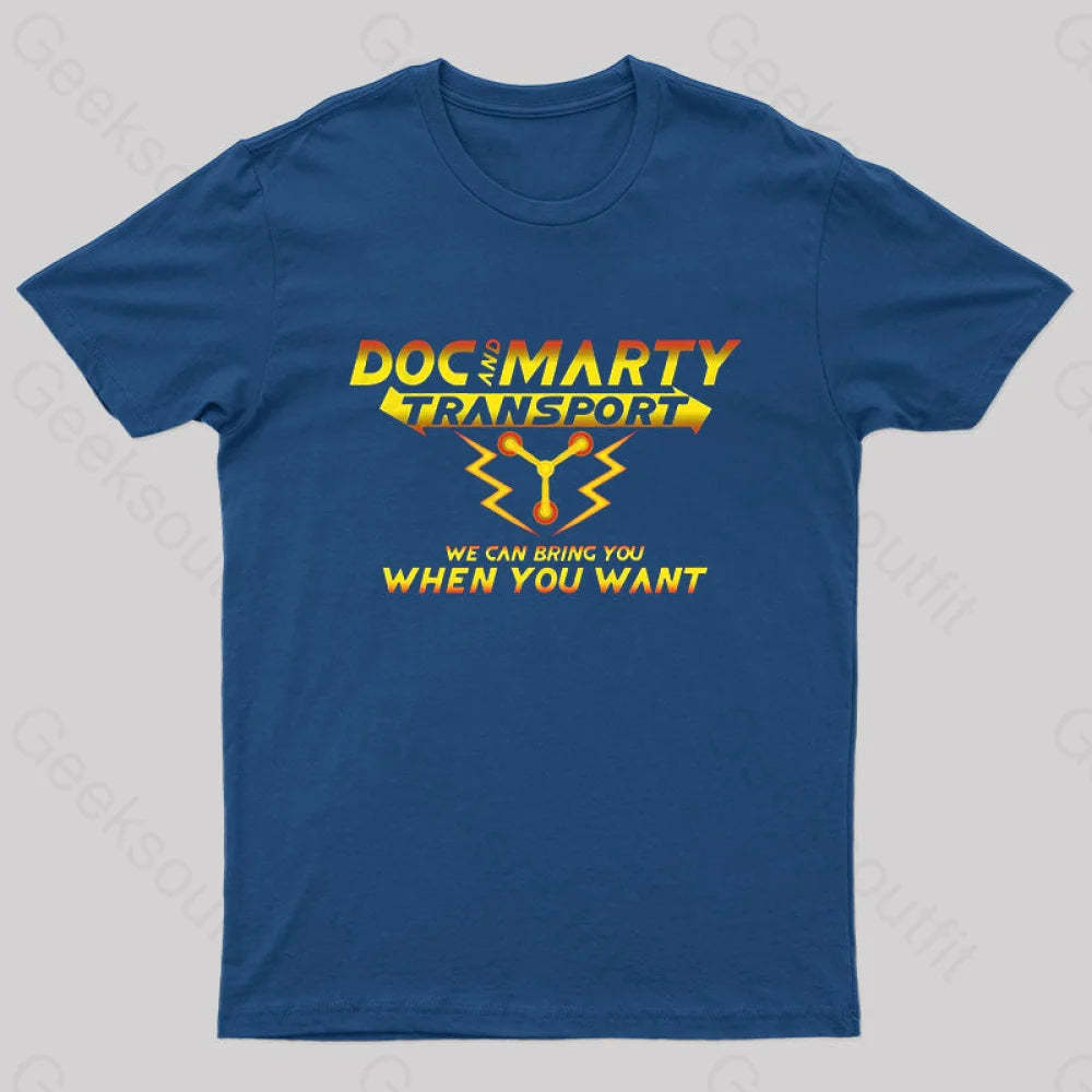 Doc And Marty Transport Nerd T-Shirt Navy / S
