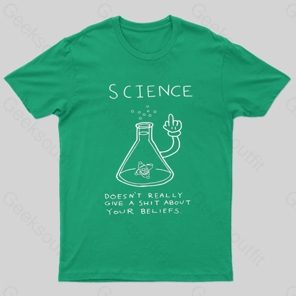 Doesn’t Really Give A Shit About Your Belifes T-Shirt Green / S