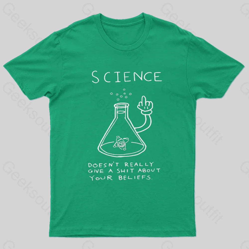 Doesn’t Really Give A Shit About Your Belifes T-Shirt Green / S