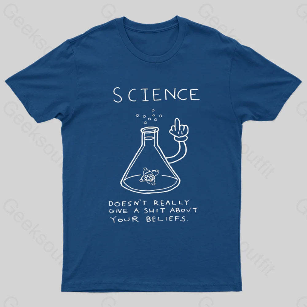 Doesn’t Really Give A Shit About Your Belifes T-Shirt Navy / S