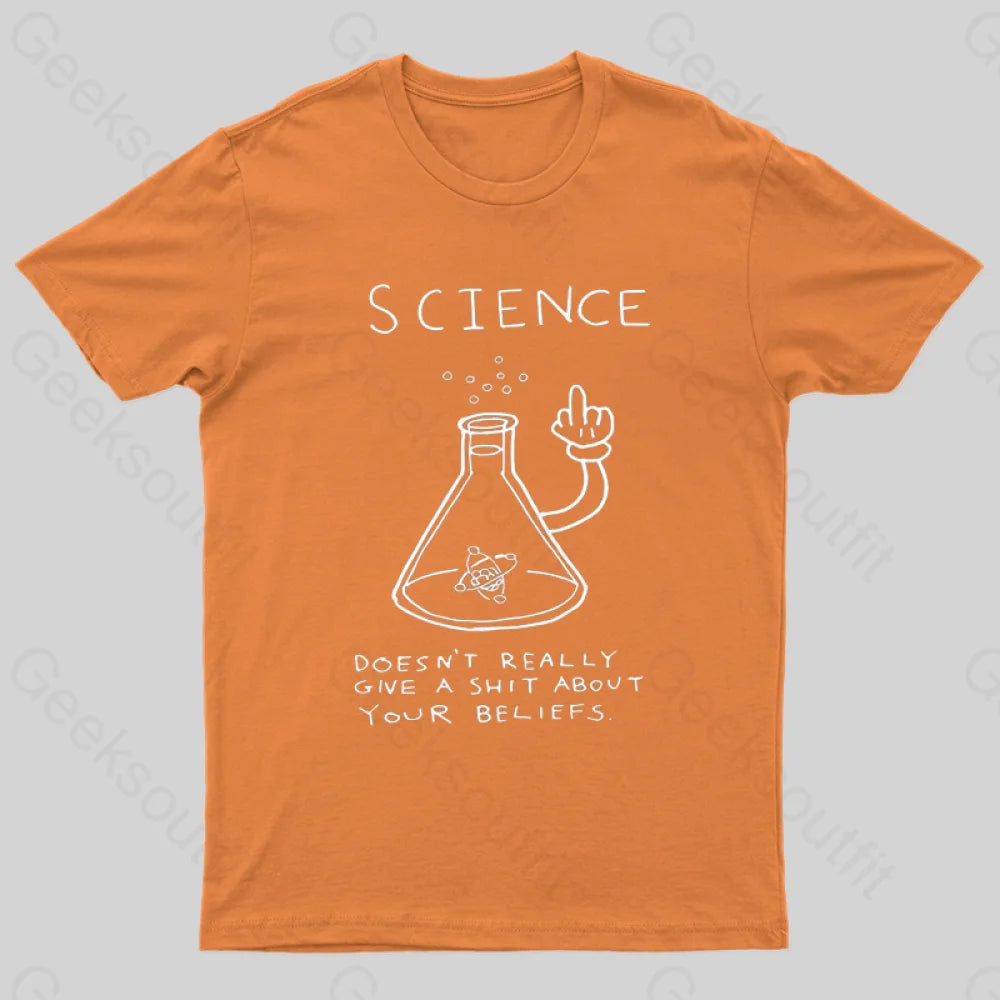 Doesn’t Really Give A Shit About Your Belifes T-Shirt Orange / S